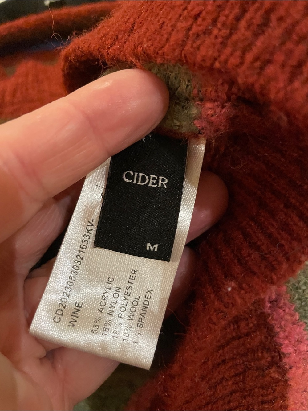CIDER Multicolor Striped Cropped Sweater Vest Wool Blend Y2K Indie M - Picture 6 of 8